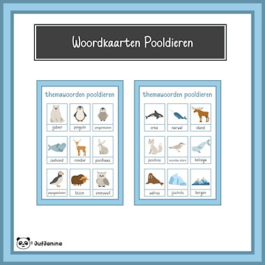 Lesmateriaal Woordkaarten Pooldieren van auteur Juf Janina slide 3