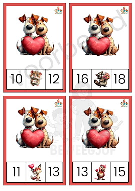 Lesmateriaal Missende getallen tot 30 bewegend leren valentijnsdag van auteur de beweegjuf