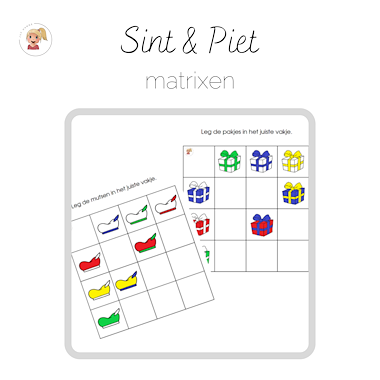 Lesmateriaal Sint & Piet - matrixen van auteur Juf Hanne_