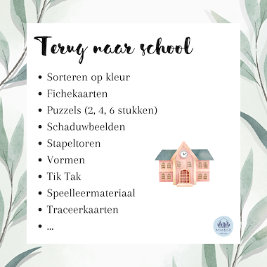 Lesmateriaal Terug naar school - Uitbreiding JONGSTE kleuters van auteur MiaenCo slide 3