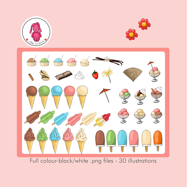 Lesmateriaal IJsjes - Clip art (rechtenvrij te gebruiken) van auteur LDN Clipart