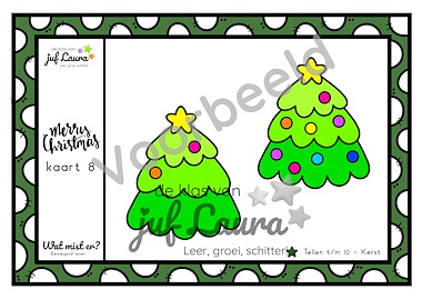 Lesmateriaal Kerst - Wat mist er? - Tellen t/m 20 (*-versie) van auteur De klas van juf Laura slide 2