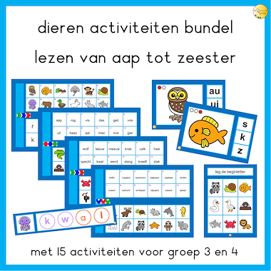 Lesmateriaal dieren activiteiten bundel voor groep 3 en 4 van auteur JufJoyceKuenen slide 1