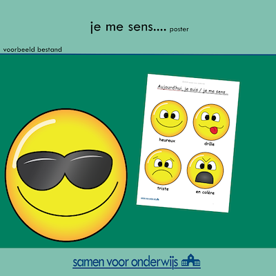 Lesmateriaal gevoelens poster Frans van auteur samen voor onderwijs