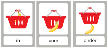 Lesmateriaal Plaatsbegrippen thema supermarkt/fruit van auteur JufEllen98 slide 1
