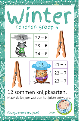 Lesmateriaal Winter reken pakket groep 4/tweede leerjaar van auteur wegvanonderwijs slide 3