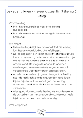 Lesmateriaal lijn 3 thema 3 - visueel dictee 2 van auteur Juf Kitty B slide 2