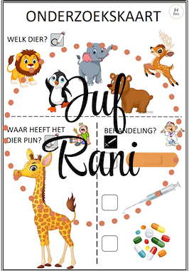 Lesmateriaal Dierentuin – dierenarts hoekverrijking van auteur Juf Rani