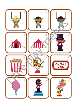 Lesmateriaal Memory thema circus van auteur Little Play Friends slide 2