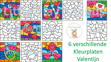 Lesmateriaal Valentijn: kleuren naar voorbeeld van auteur Little Play Friends slide 2