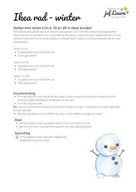 Lesmateriaal Winter - Bundel - Ikea rad - Tellen t/m 6, 10 en 20 van auteur De klas van juf Laura slide 4