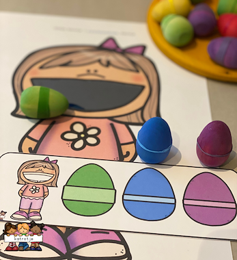 Lesmateriaal Paaseitjes smullen (een vrolijk spel rond breed en smal) van auteur katrotje slide 2