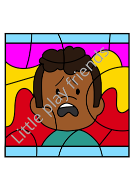 Lesmateriaal Kleuren naar voorbeeld thema gevoelens van auteur Little Play Friends slide 4