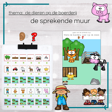 Lesmateriaal sprekende muur: de dieren op de boerderij van auteur katrotje