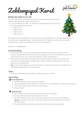Lesmateriaal Bundel zaklampspel tafel 1 t/m 12 - Kerst van auteur De klas van juf Laura slide 1