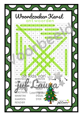 Lesmateriaal Kerst - Woordzoeker van auteur De klas van juf Laura slide 3