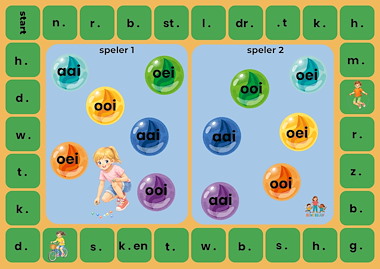 Lesmateriaal Spelborden bingo voor 2 aai, ooi, oei van auteur de beweegjuf
