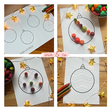 Lesmateriaal Kerstballen Schrijfpatronen van auteur MiaenCo slide 3