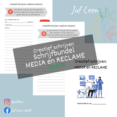 Lesmateriaal Schrijfbundel: media en reclame (creatief schrijven) van auteur Juf Leen