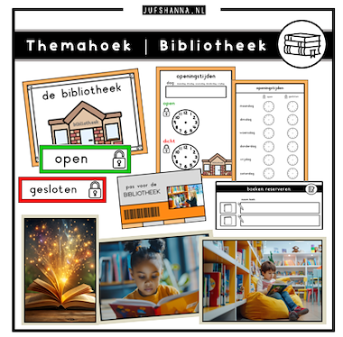 Lesmateriaal Themahoek | de bibliotheek van auteur Juf Shanna