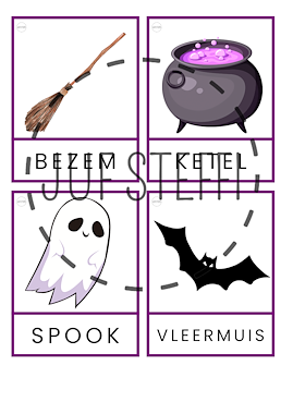 Lesmateriaal woordkaarten halloween/griezelen van auteur Juf Steffi slide 3