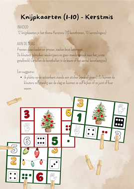 Lesmateriaal Knijpkaart - Kerstmis van auteur Juf Lise slide 1