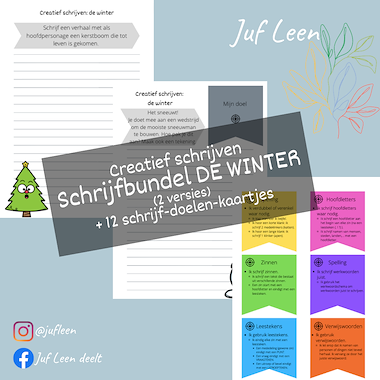 Lesmateriaal Schrijfbundel: DE WINTER (creatief schrijven) van auteur Juf Leen