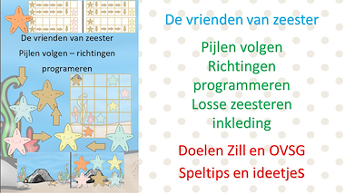 Lesmateriaal Richtingen en programmeren met zeester van auteur Little Play Friends