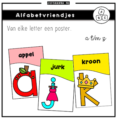 Lesmateriaal Letters | Alfabetvriendjes (letters a t/m z) van auteur Juf Shanna slide 2