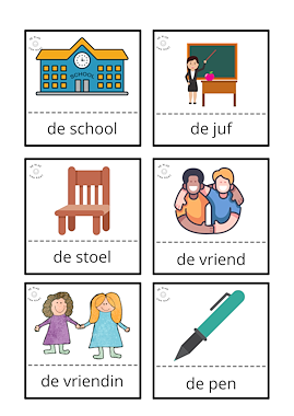 Lesmateriaal Woordenschatsfiches: de school (+ beeldmateriaal) van auteur deklasvankaat slide 2