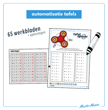 Lesmateriaal Tafelspinner (automatisatie tafels) van auteur Meester Maxim