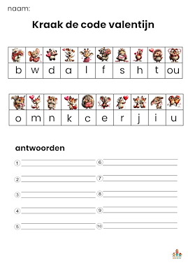 Lesmateriaal Kraak de code valentijnsdag van auteur de beweegjuf slide 2