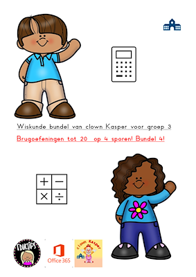 Lesmateriaal Werkboekje wiskunde van Kasper: brugoefeningen tot 20 nr.04 van auteur Gratis leuke leesboekjes slide 1