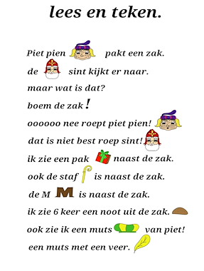 Lesmateriaal Lezen en kleuren met sint van auteur Juf Monique slide 2