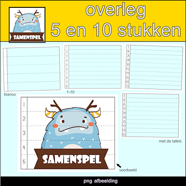 Lesmateriaal overleg 5 en 10 stukken (zelf puzzels maken) van auteur Samenspel