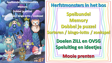 Lesmateriaal spelbundel - schattige bosmonsters van auteur Little Play Friends