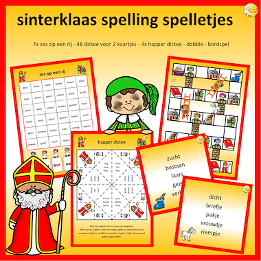 Lesmateriaal Sinterklaas spelling spelletjes bundel van auteur JufJoyceKuenen