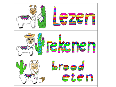 Lesmateriaal Dagritme kaarten alpaca van auteur Juf Monique slide 3