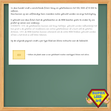 Lesmateriaal Getallenkennis tot 100 ,1000, 10 000 fiches van auteur Superleerkracht slide 2