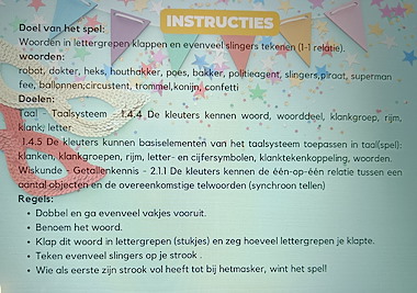 Lesmateriaal Lettergrepen race carnaval van auteur Christl slide 2