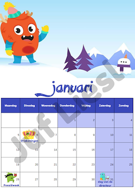 Lesmateriaal Maandkalender 2025-2026 Classdojo monsters  van auteur De monsterklas van Juf Liesl slide 3