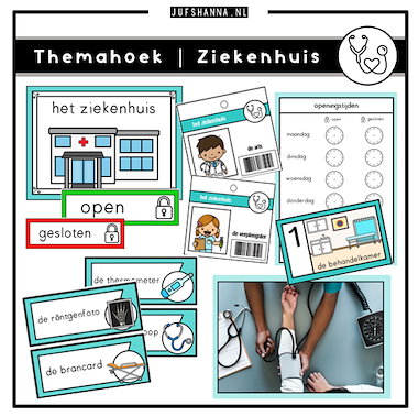 Lesmateriaal Themahoek | Ziekenhuis van auteur Juf Shanna