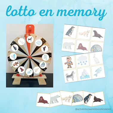 Lesmateriaal Noord en Zuidpool - Lotto/memory van auteur Nanny Melissa