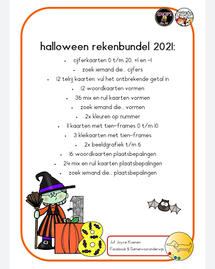 Lesmateriaal Halloween rekenbundel 2021 van auteur JufJoyceKuenen slide 2