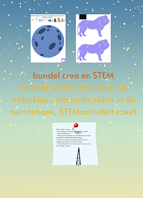 Lesmateriaal Deelbundel thema ruimte crea en STEM van auteur juf Vicky derde kleuterklas
