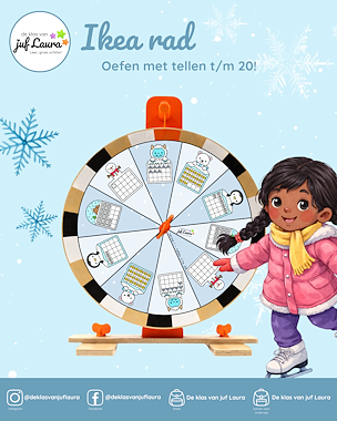 Lesmateriaal Winter - Ikea rad - Tellen t/m 20 van auteur De klas van juf Laura