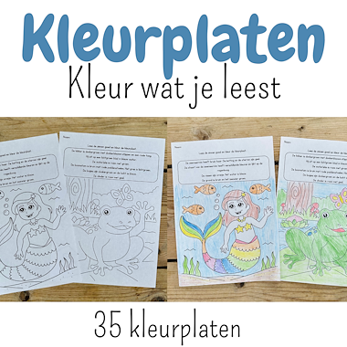 Lesmateriaal Kleur wat je leest kleurplaten | begrijpend lezen kleuren van auteur My Teacher Shares