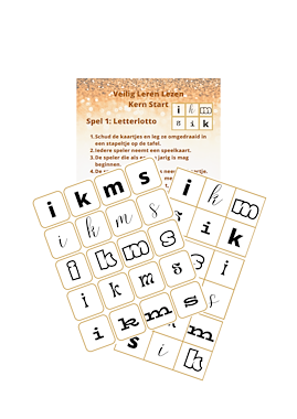 Lesmateriaal VLL - kern start - letterlotto/bingo van auteur Peggy Van Rompaey