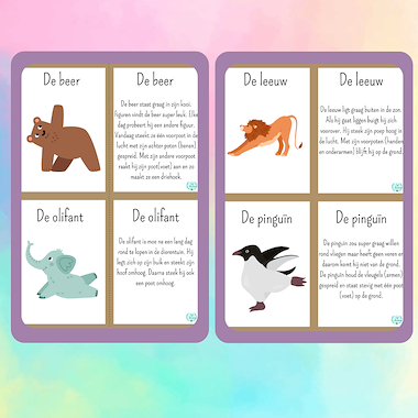 Lesmateriaal roxillien yoga kaarten de dierentuin  van auteur kleuterwereldjes van roxillien slide 2