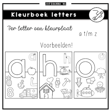 Lesmateriaal Kleurboek | Letter kleurplaten van auteur Juf Shanna slide 2